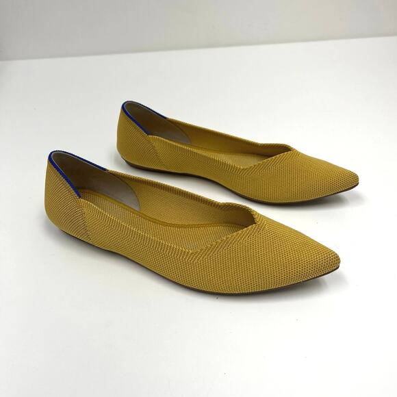 Rothy’s The Point Pointed Toe Ballet Flats Marigold Knit Machine Washable - W8 - Picture 11 of 11